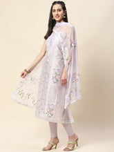 Neck Embroidery Chanderi Unstitched Suit Piece With Dupatta